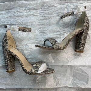 Kenneth Cole Snakeskin Heels with Ankle Strap